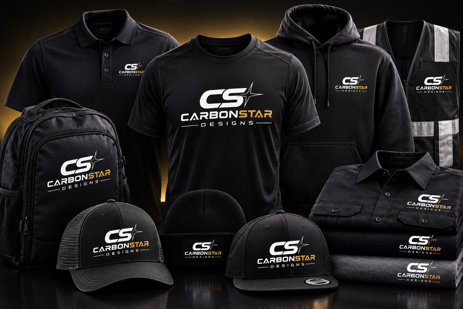 Design workstation with CarbonStar logo preview